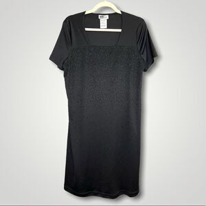 due date Maternity Black Beaded Short Sleeve Dress Size Medium
